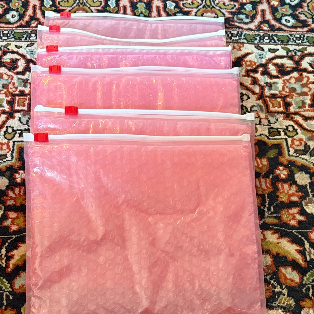 Set of Pink Bubble Pouches